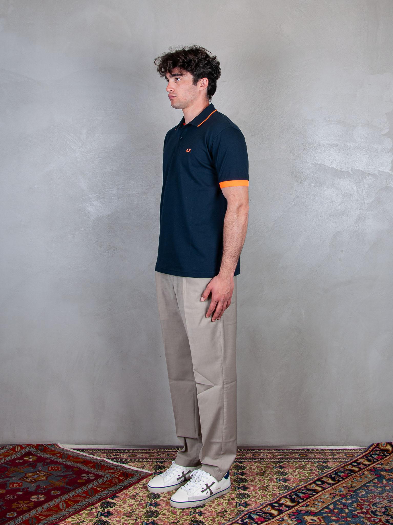 Polo Small Stripe Fluo A35120 07 Sun68 
