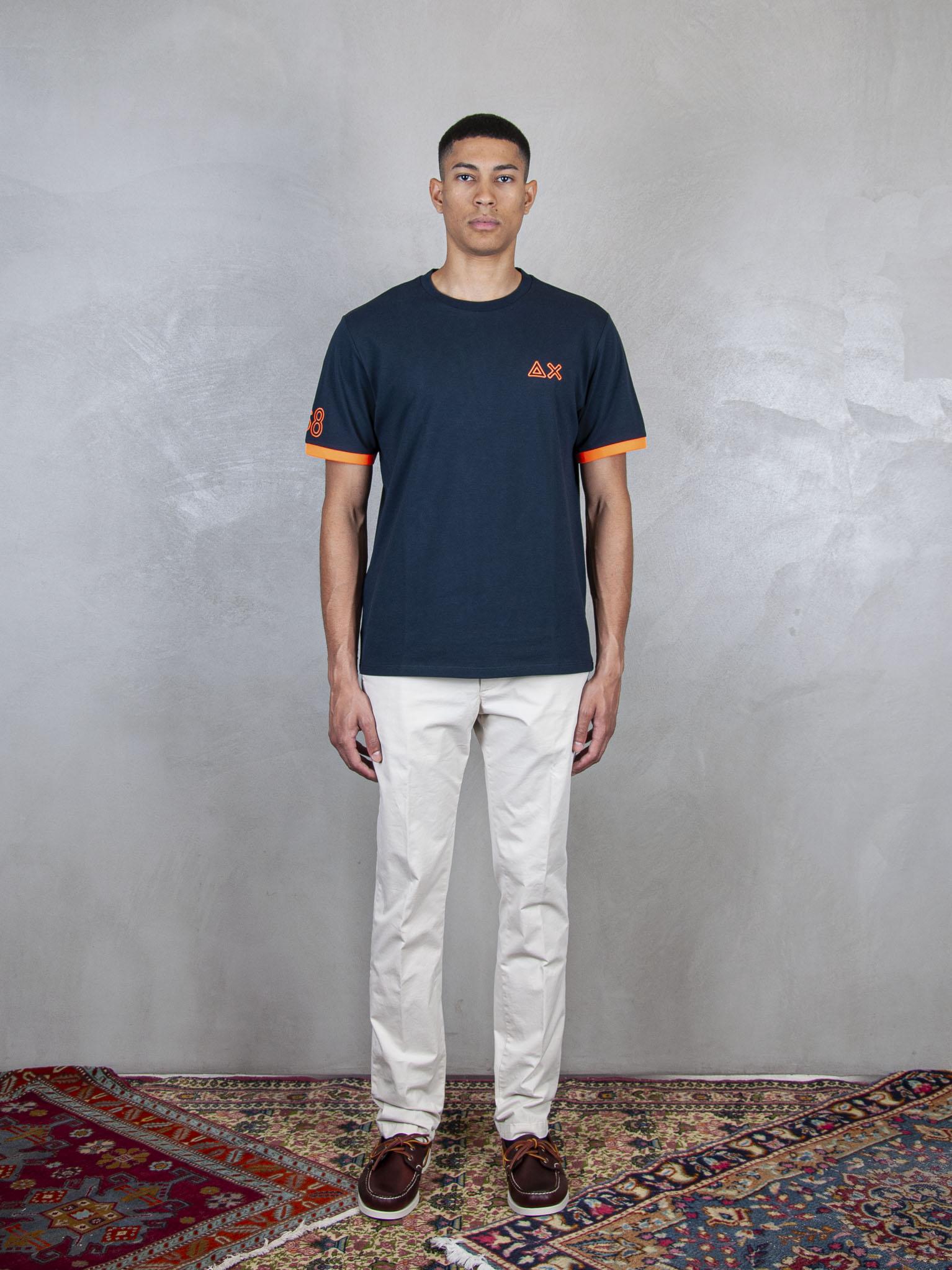T-Shirt Piquet Logo Fluo S/S T35125 07 Sun68 