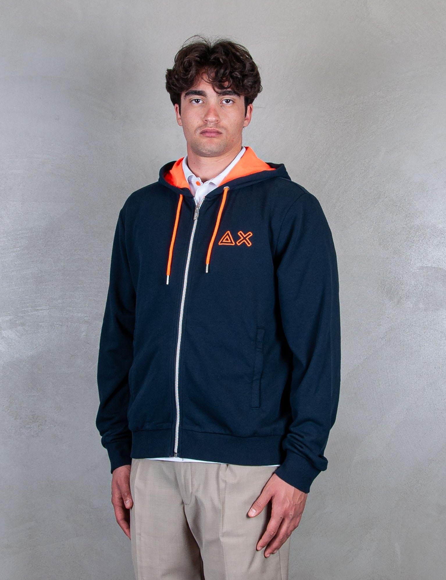 Hoodie Zip Fluo Fleece F35116 7 Sun68 