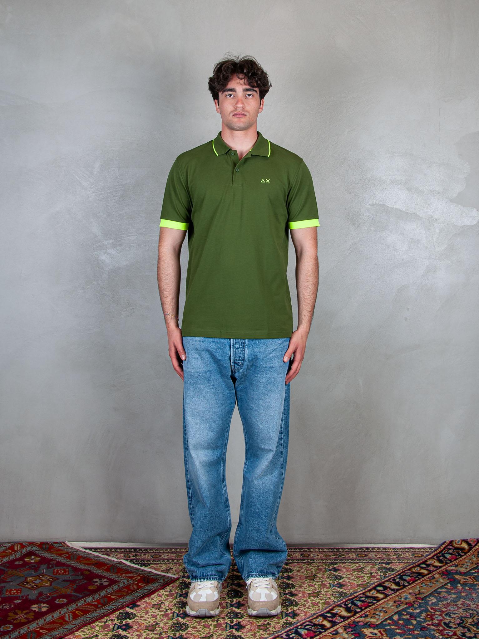 Polo Small Stripe Fluo A35120 37 Sun68 