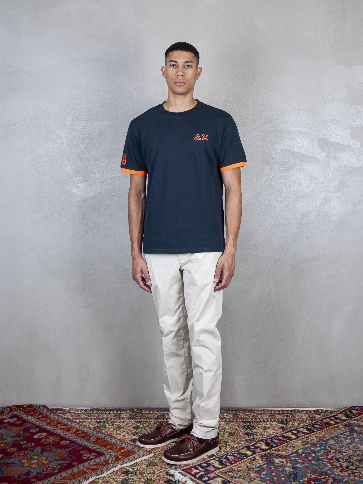 T-Shirt Piquet Logo Fluo S/S T35125 07 Sun68 