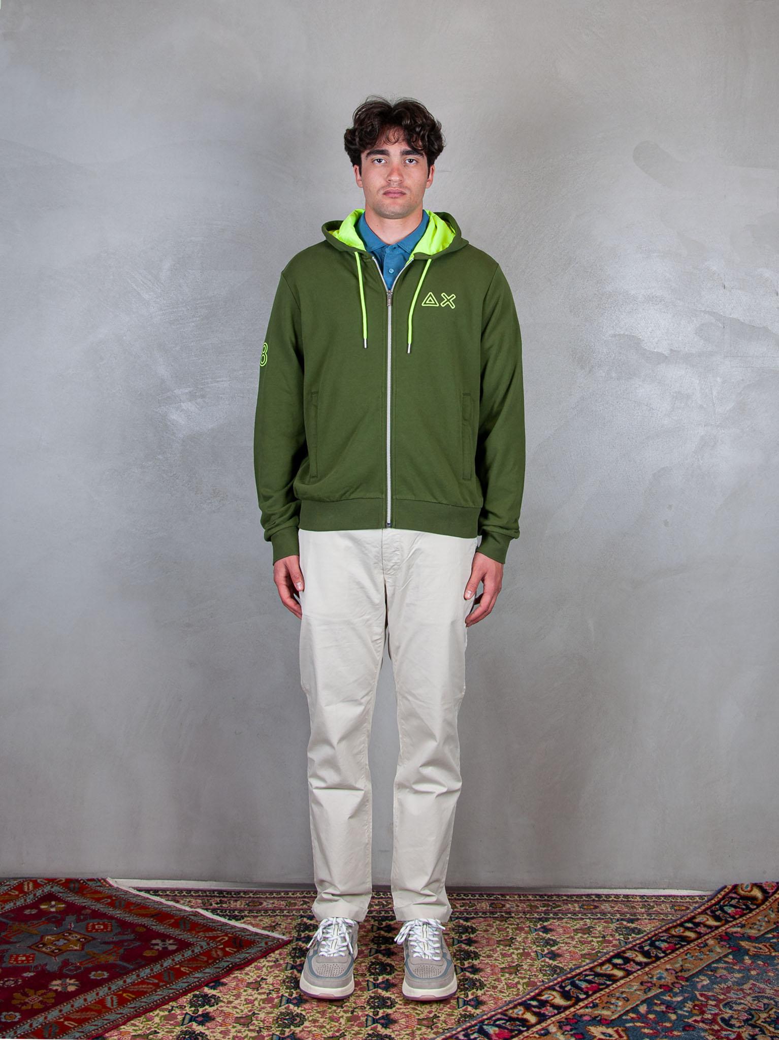 Hoodie Zip Fluo Fleece F35116 37 Sun68 