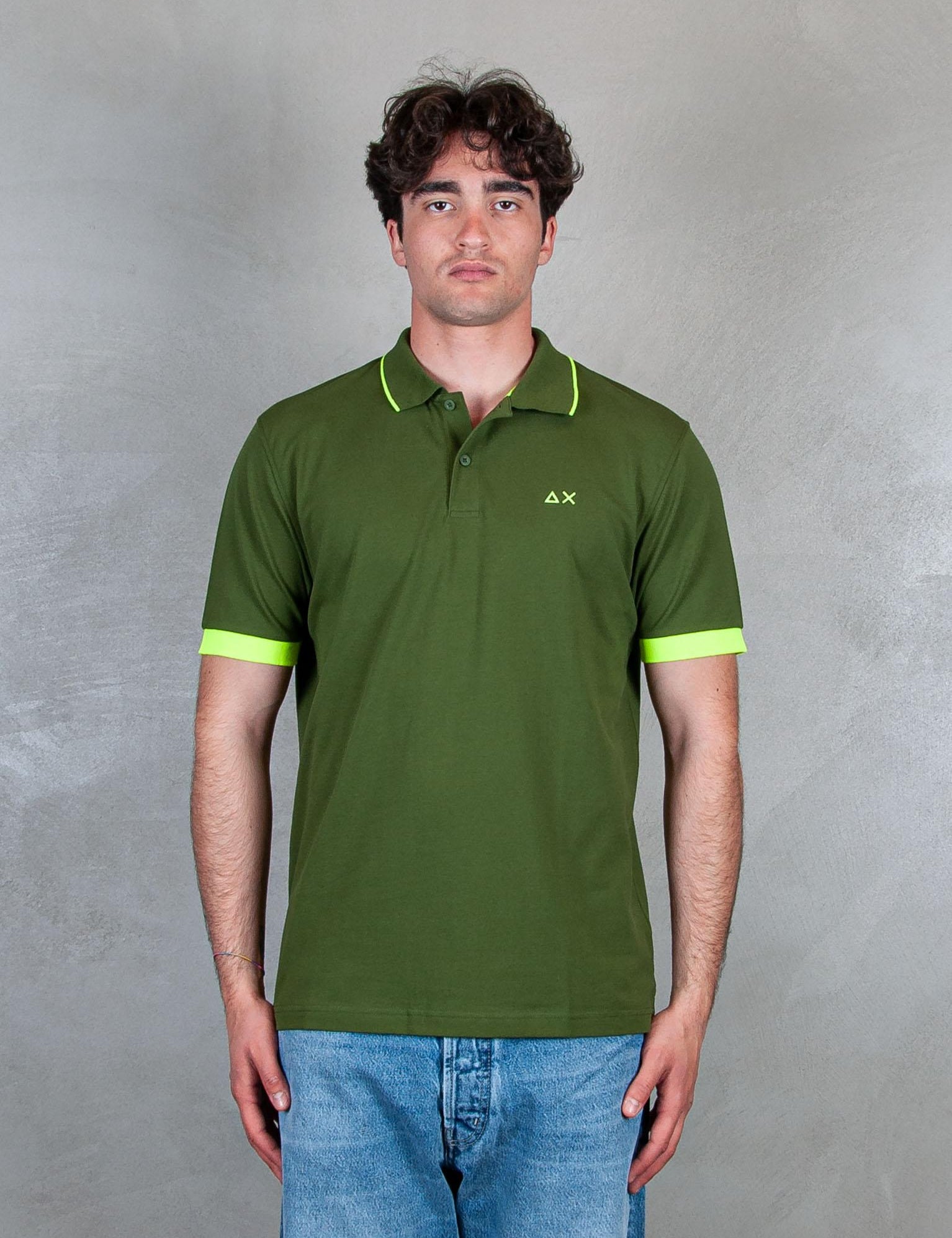 Polo Small Stripe Fluo A35120 37 Sun68 