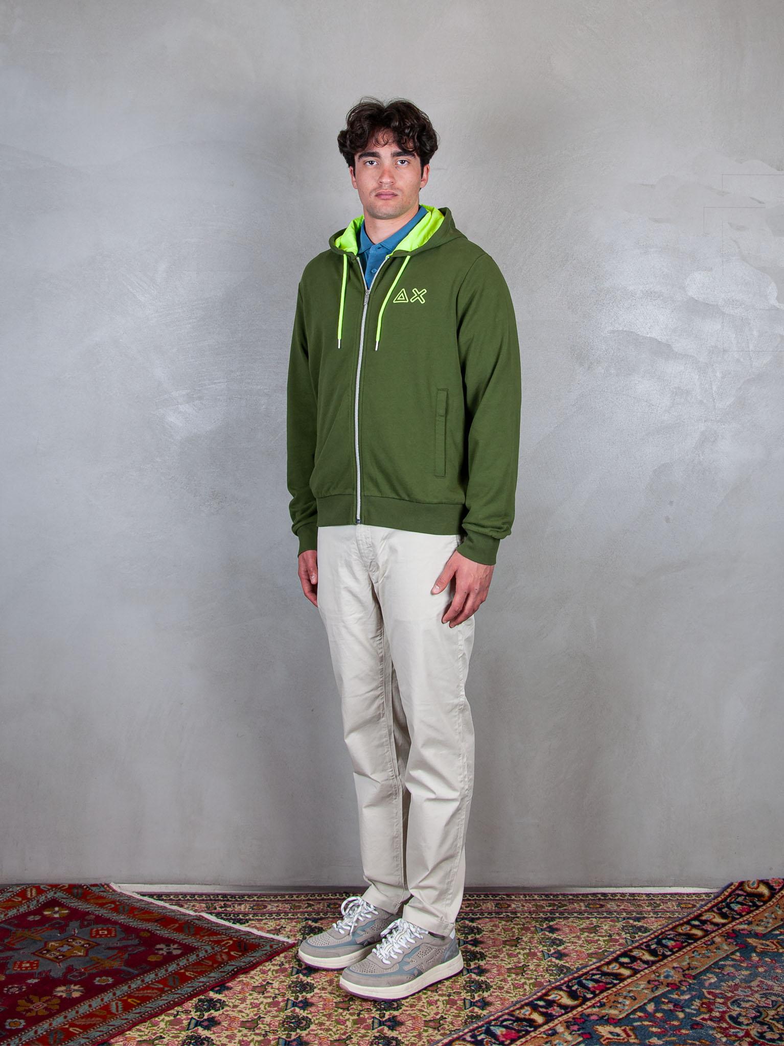 Hoodie Zip Fluo Fleece F35116 37 Sun68 