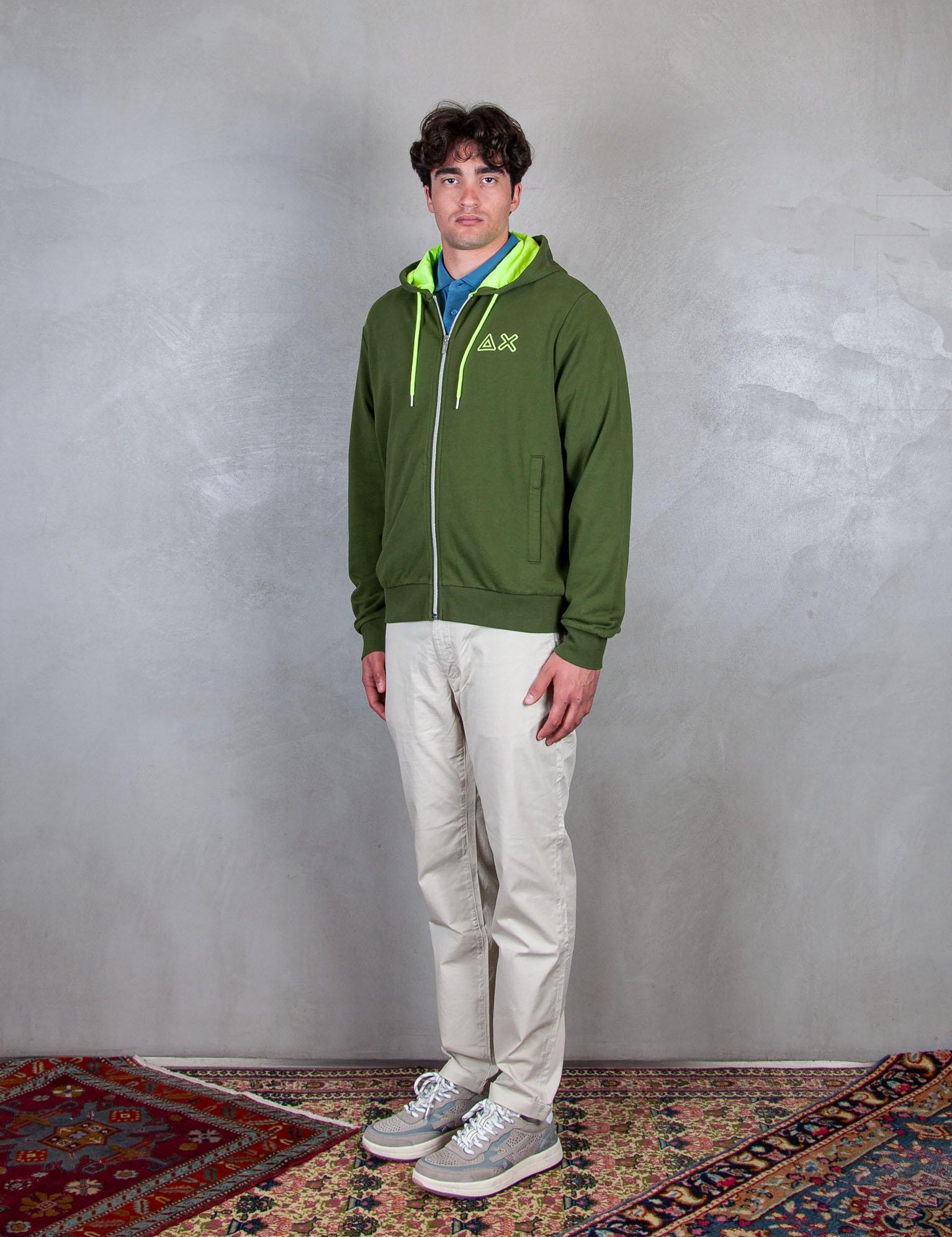 Hoodie Zip Fluo Fleece F35116 37 Sun68 