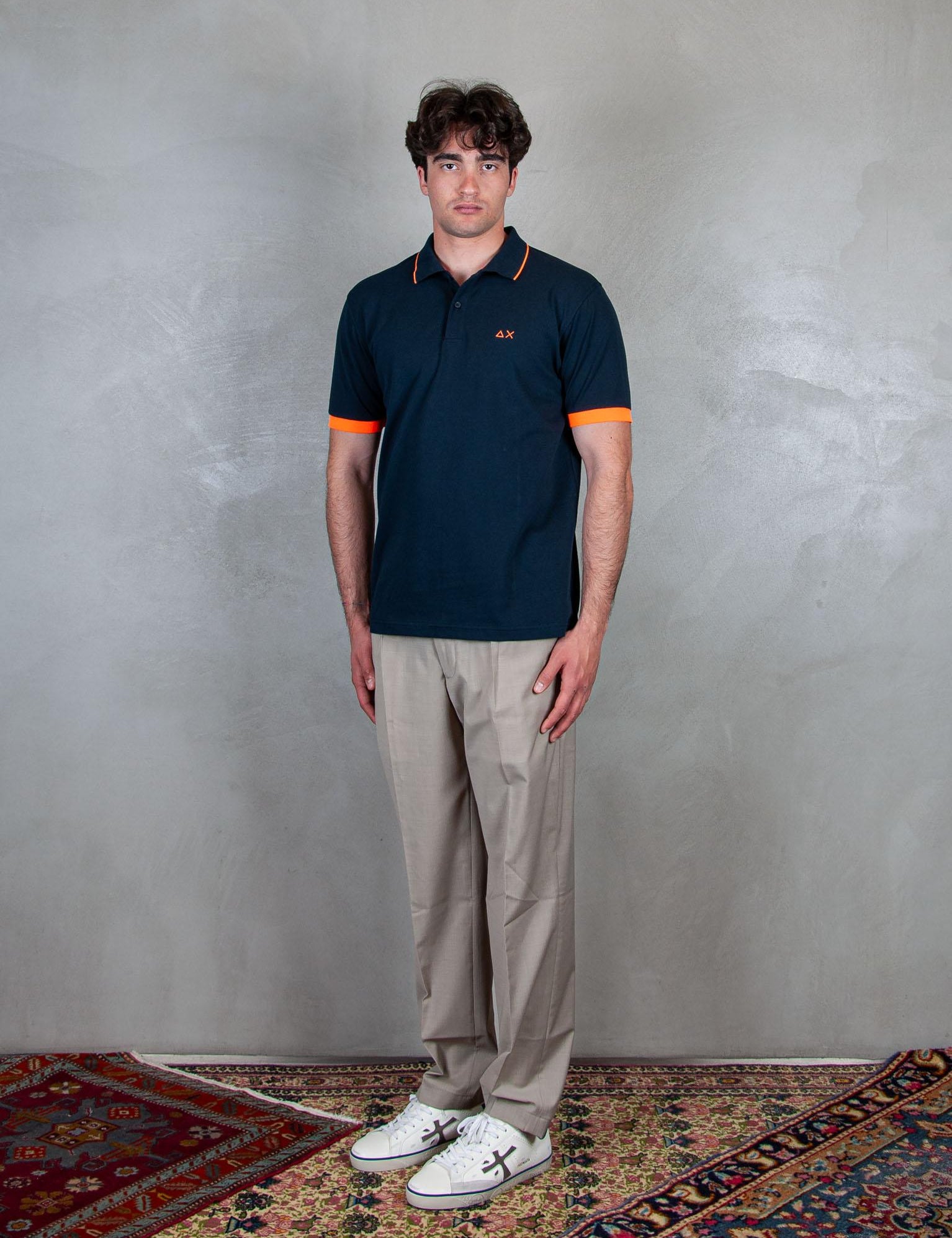 Polo Small Stripe Fluo A35120 07 Sun68 