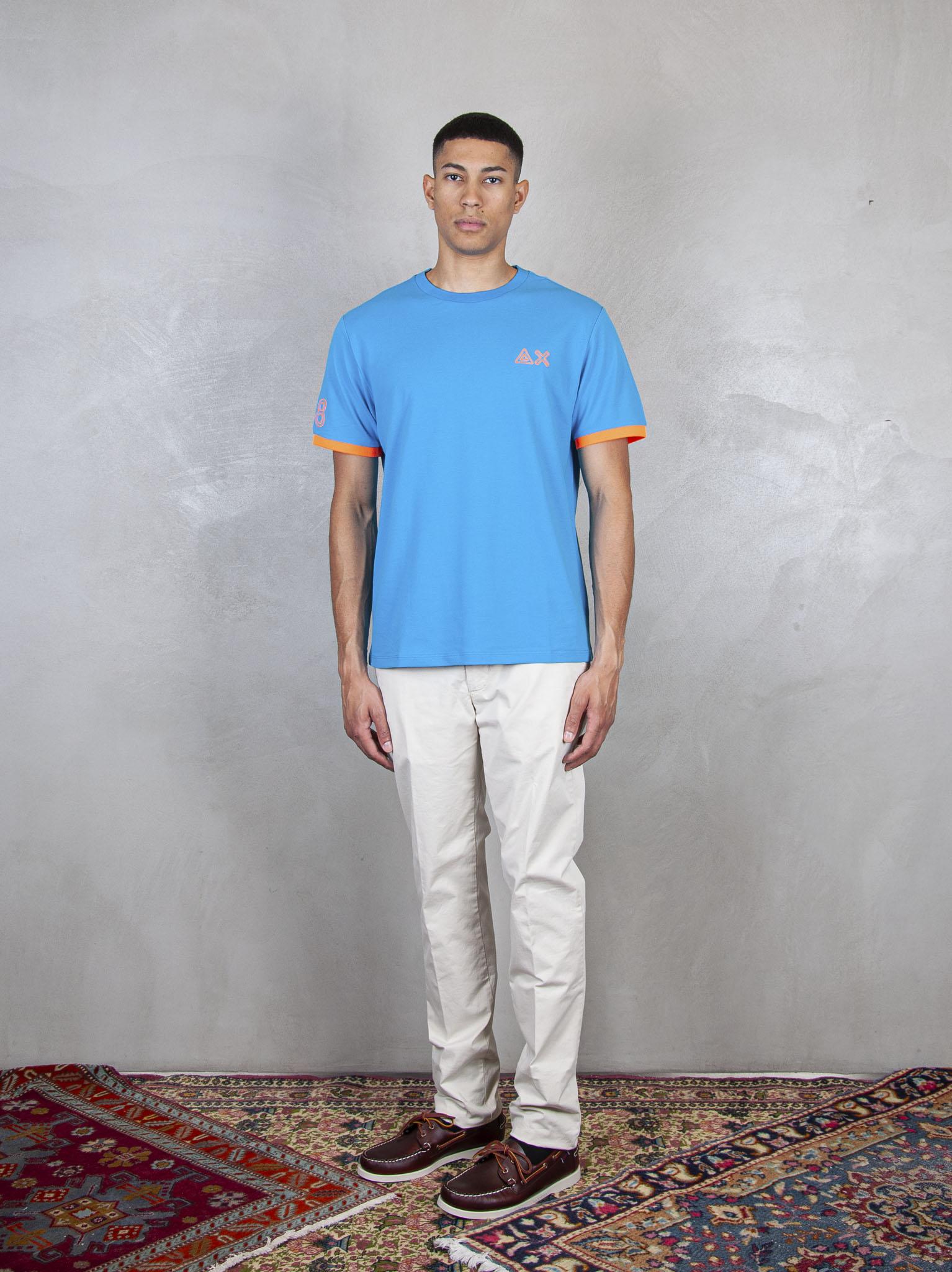 T-Shirt Piquet Logo Fluo S/S T35125 73 Sun68 