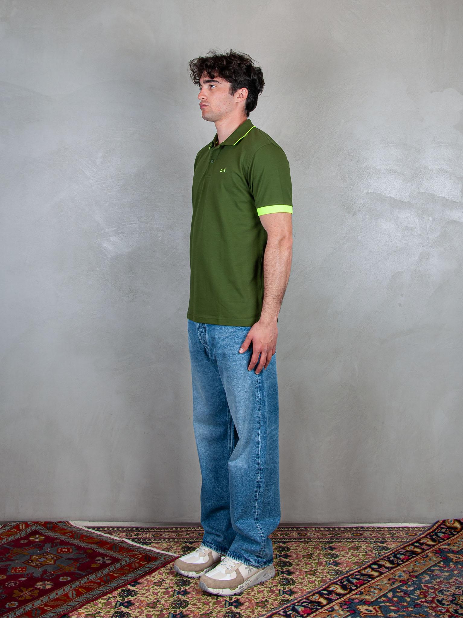 Polo Small Stripe Fluo A35120 37 Sun68 