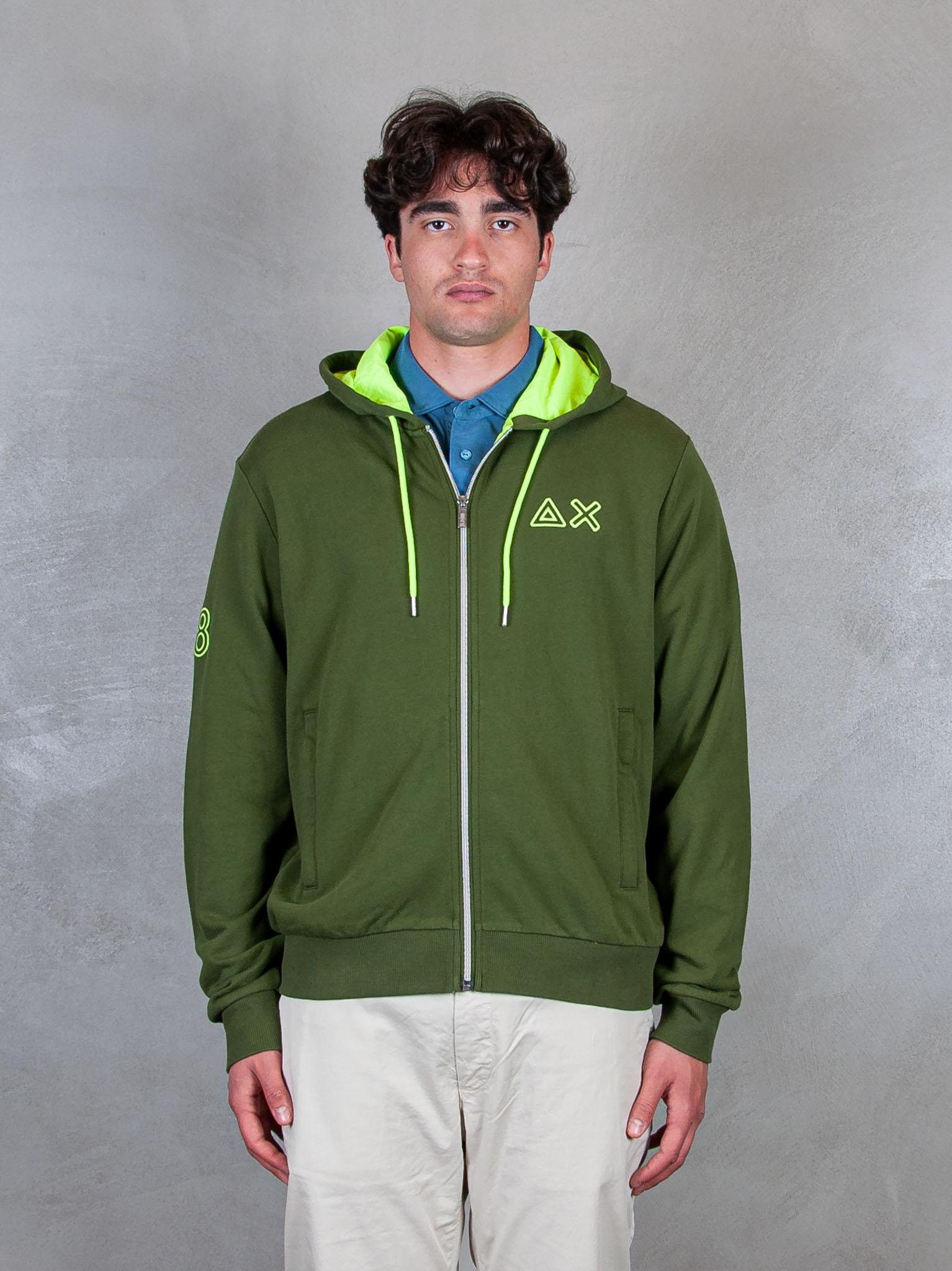 Hoodie Zip Fluo Fleece F35116 37 Sun68 
