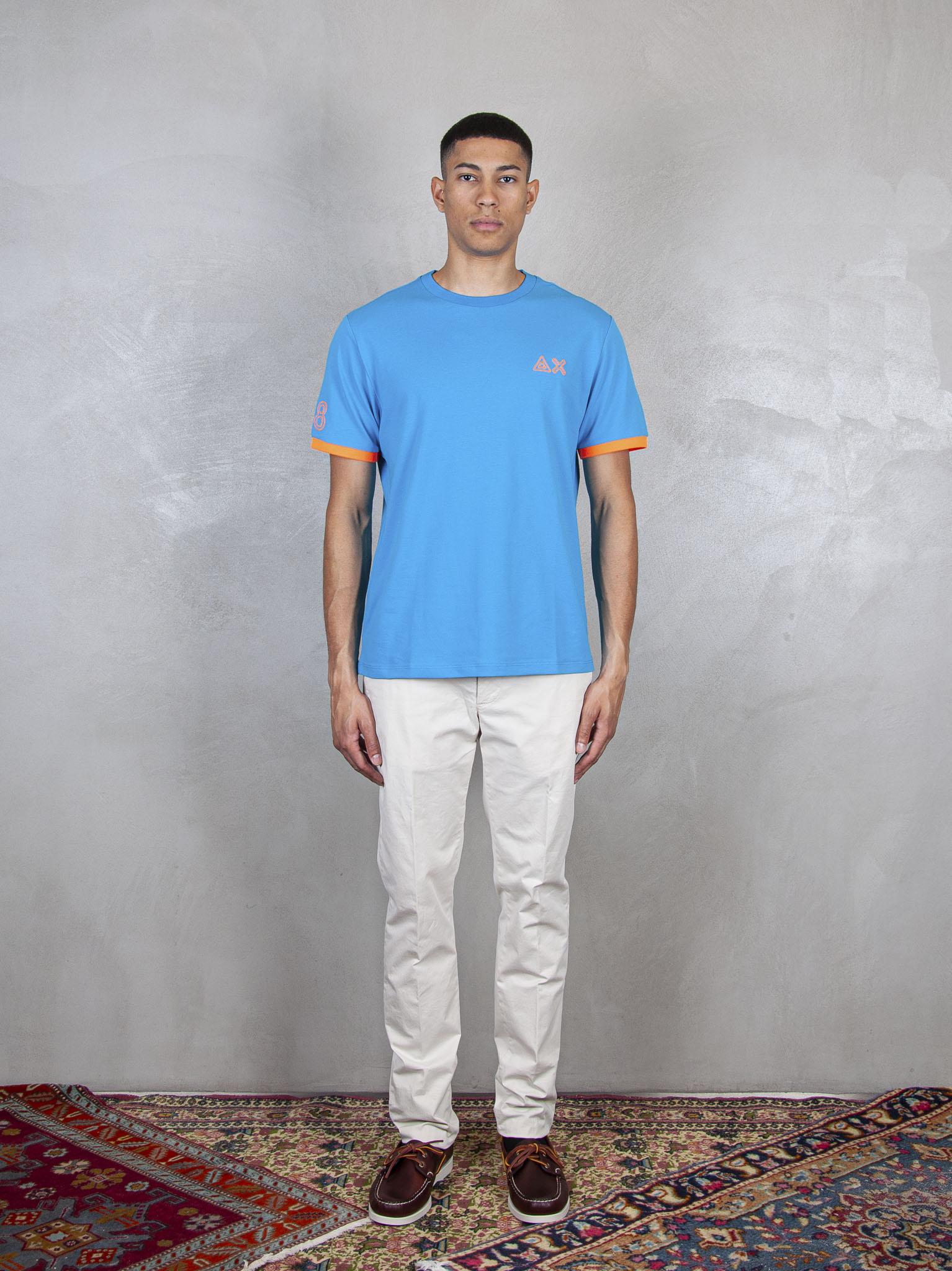 T-Shirt Piquet Logo Fluo S/S T35125 73 Sun68 