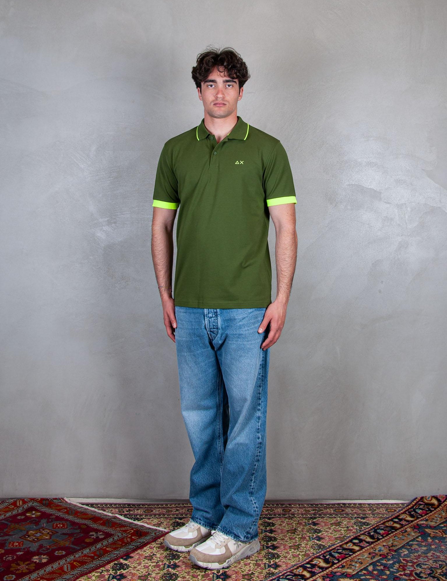 Polo Small Stripe Fluo A35120 37 Sun68 