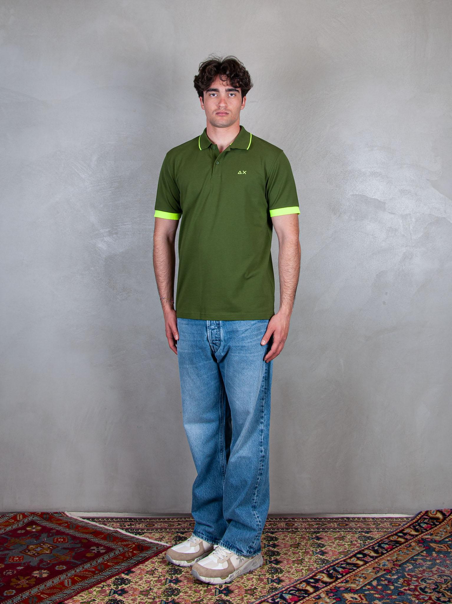 Polo Small Stripe Fluo A35120 37 Sun68 