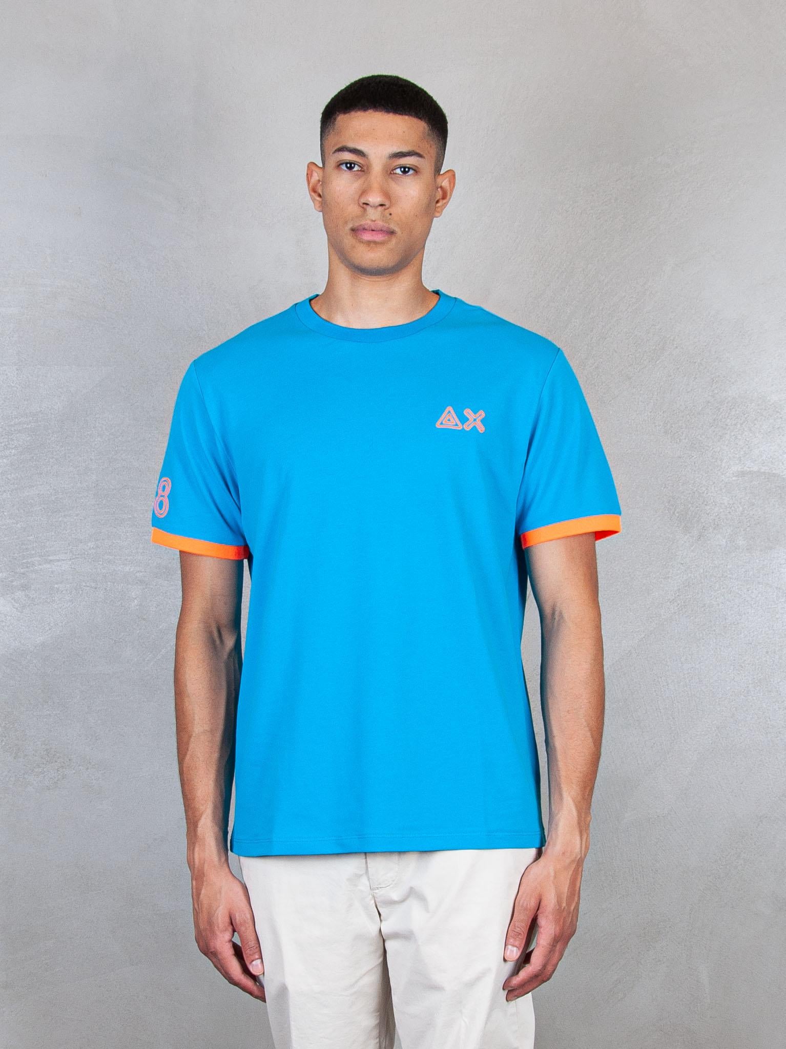 T-Shirt Piquet Logo Fluo S/S T35125 73 Sun68 